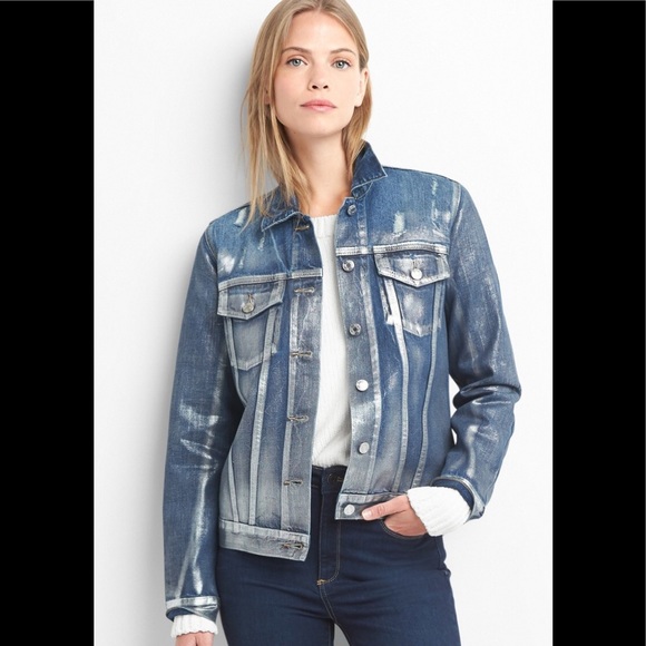 metallic jean jacket